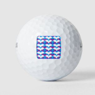 Weiße Fledermäuse und Bohnen blau rosa Golfball