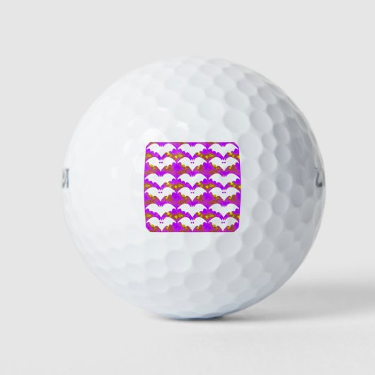 Weiße Fledermäuse und Bohnen rosa gelb Golfball (Vorderseite)