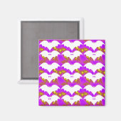 Weiße Fledermäuse und Bohnen rosa gelb Magnet (Vorderseite/Rückseite)