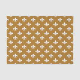 Weiße Fleur-de-lis auf Matte Gold Seidenpapier