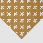 Weiße Fleur-de-lis auf Matte Gold Seidenpapier (Ausschnitt)
