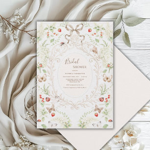 Weiße Flieder Whimsical Vintage Brautparty Einladung