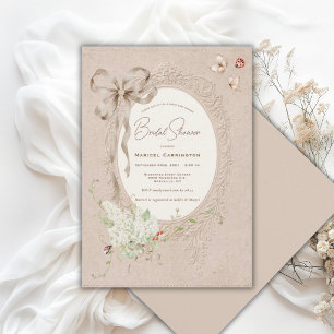 Weiße Fliederband Vintage Whimsical Hochzeit  Einladung