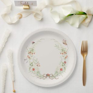 Weiße Fliederblüten Floral Whimsical Vintage Elega Pappteller