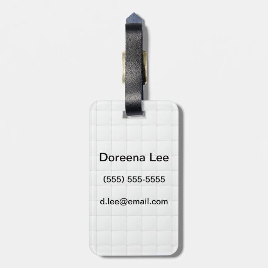 Weiße Fliese Gepäckanhänger (Rückseite vertikal)