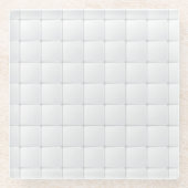 Weiße Fliese Glasuntersetzer (Vorderseite)