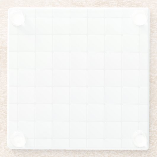 Weiße Fliese Glasuntersetzer (Rückseite)