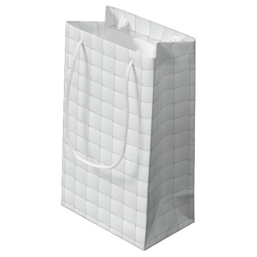 Weiße Fliese Kleine Geschenktüte (Rückseite Schrägansicht)
