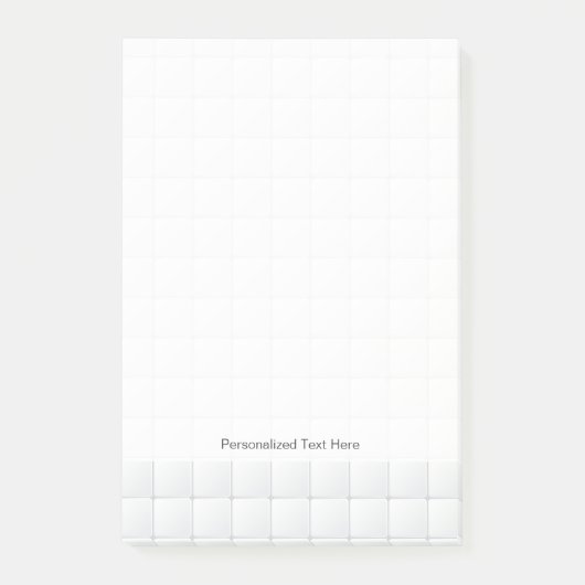 Weiße Fliese Post-it Klebezettel (Vorderseite)