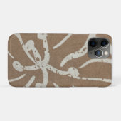 Weiße Flora auf Brown Case-Mate iPhone Hülle (Rückseite (Horizontal))