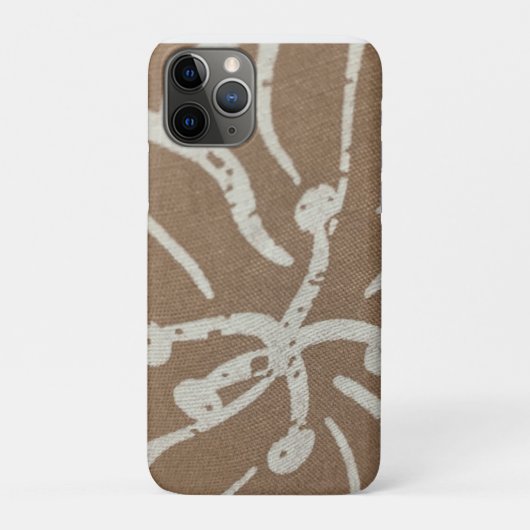 Weiße Flora auf Brown Case-Mate iPhone Hülle (Rückseite)