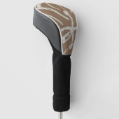 Weiße Flora auf Brown Golf Headcover (angewinkelt)