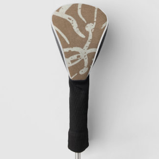 Weiße Flora auf Brown Golf Headcover