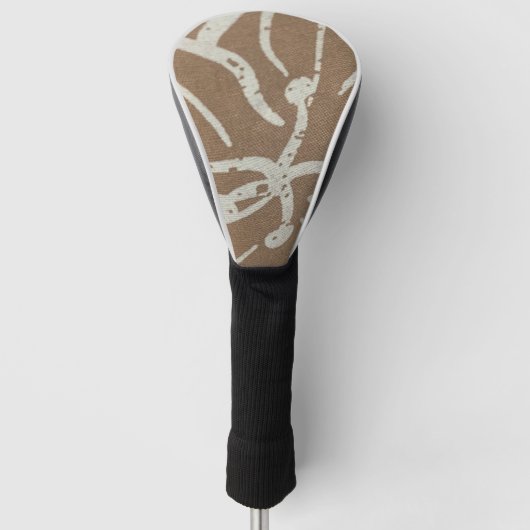 Weiße Flora auf Brown Golf Headcover (Vorderseite)