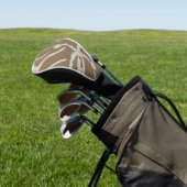Weiße Flora auf Brown Golf Headcover (In SItu)