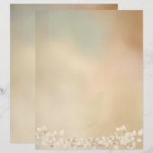 Weiße Flora auf Erden Tones Briefbogen (Vorne/Hinten)