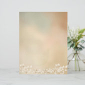 Weiße Flora auf Erden Tones Briefbogen (Stehend Vorderseite)