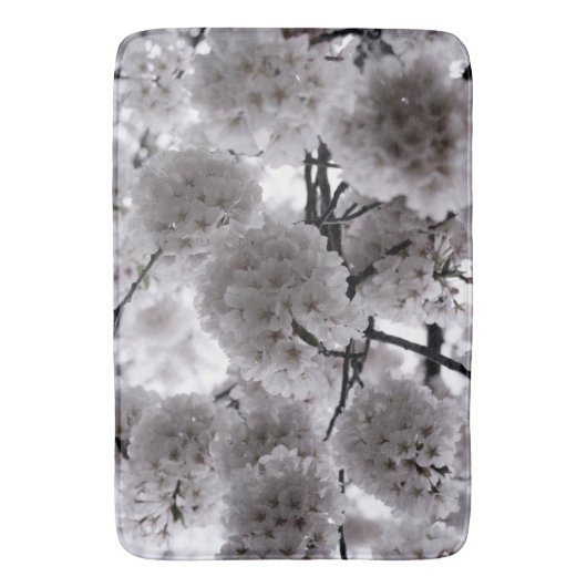 Weiße Flora Badematte (Vorderseite Vertikal)