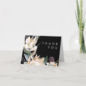 Weiße Flora | Black Dankykarte Dankeskarte (Vorderseite)