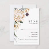 Weiße Flora | Black Song Request RSVP Card (Vorderseite)