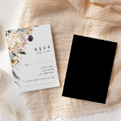 Weiße Flora | Black Song Request RSVP Card Karte