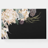 Weiße Flora | Black Wedding Guest Book Gästebuch (Rückseite)