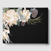 Weiße Flora | Black Wedding Guest Book Gästebuch (Rückseite)