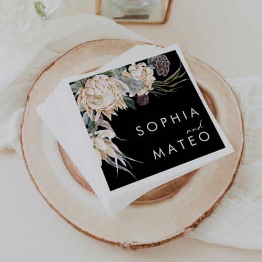 Weiße Flora | Black Wedding Napkins Serviette