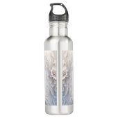 Weiße Flora Blüh Wasser Flasche Edelstahlflasche (Rückseite)