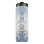 Weiße Flora Blüht thermische Tumbler Thermosbecher (Vorderseite)