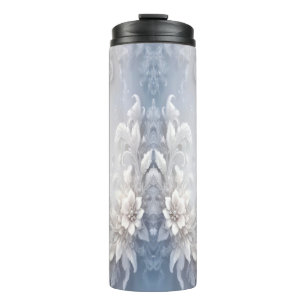 Weiße Flora Blüht thermische Tumbler Thermosbecher