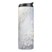 Weiße Flora Blüht thermische Tumbler Thermosbecher (Nach links gedreht)