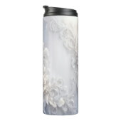 Weiße Flora Blüht thermische Tumbler Thermosbecher (Nach rechts gedreht)