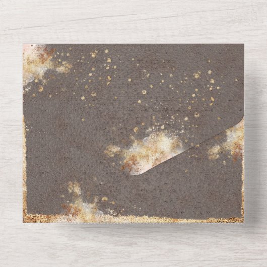 Weiße Flora Botanischer Elegant Rustikal All In One Einladung (Rückseite)