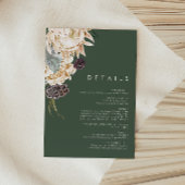 Weiße Flora | Dark Green Details Encryption Card Begleitkarte