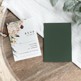 Weiße Flora | Dark Green Song Request RSVP Card