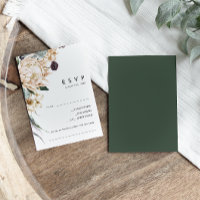 Weiße Flora | Dark Green Song Request RSVP Card