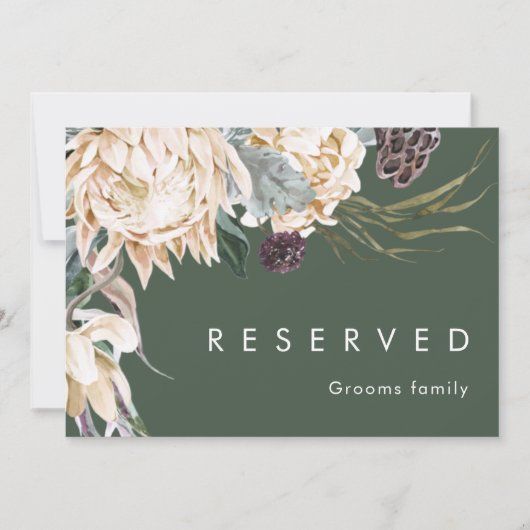 Weiße Flora | Dunkelgrün vorbehaltenes Zeichen (Vorderseite)