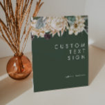 Weiße Flora | Dunkelgrüne Karten und Geschenke nac Poster<br><div class="desc">Wir entwarfen diese weiße Blume | Dunkelgrüne Karten und Geschenke Custom Poster, um Ihre rustikale dunkle tropische Hochzeit zu vervollständigen. Die böhmische Aquarellanlage mit ihren modernen böhmischen Blume, wie Protea, Dahlia und getrockneter Lotus, ist ein Set für das modisch-minimalistische Grün und Weiß. Ändern Sie den Text und fügen Sie ein...</div>