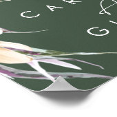 Weiße Flora | Dunkelgrüne Karten und Geschenke Zei Poster (Ecke)