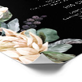 Weiße Flora | Dunkelgrüne Unterschrift Drinks Unte Poster (Ecke)