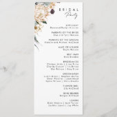 Weiße Flora | Dunkelgrünes Hochzeitsprogramm Programm (Rückseite)