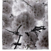 Weiße Flora Duschvorhang (Vorderseite)