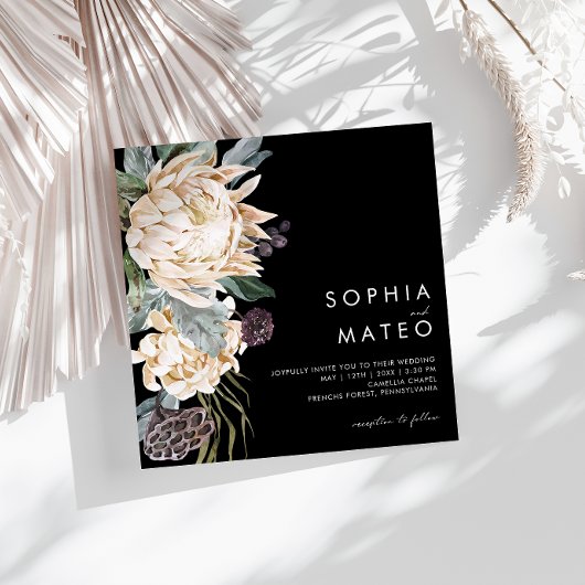 Weiße Flora | Einladung zur Hochzeit am Schwarzen 