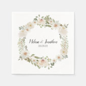 Weiße Flora Elegante Romantische Hochzeiten Napkin Serviette (Vorderseite)