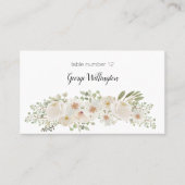 Weiße Flora Elegante Romantische Hochzeitskarte Platzkarte (Vorderseite)