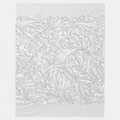 Weiße Flora Fleecedecke (Vorderseite)