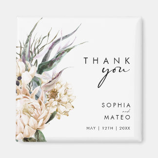 Weiße Flora | Gastgeschenk Hochzeit Magnet
