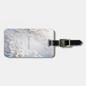 Weiße Flora Geblüht Gepäckmarke Gepäckanhänger (Vorderseite horizontal)