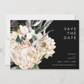 Weiße Flora | Horizontal Save the Date schwarz (Vorderseite)